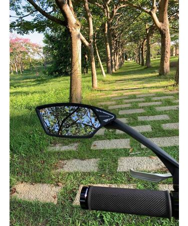 MEACHOW Scratch Resistant Glass Lens Handlebar Bike Mirror - Rotatable Safe Rearview Mirror - Silver Left Side - Buy Online on GoSupps.com