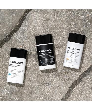 MARLOWE. No. 024 Mens Deodorant 2.5 oz Natural Deodorant for Men Aluminum Free Stick Made with Coconut Oil Shea Butter & Jojoba Only No-Nonsense Ingredients Fresh Cedarwood + Sea Salt Scent - Buy Online on GoSupps.com