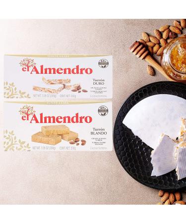 El Almendro Premium Almond Nougat and Turron Pack - Crunchy and Creamy Almond Quality Supremo - 2 Pack with Penguin Quick Storage Pouch - Buy Online on GoSupps.com