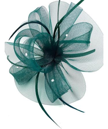 Ladies Large Feather Aliceband / Clip Fascinator Weddings Races Royal Ascot Hair Piece Womens Hat (Green) - Buy Online on GoSupps.com