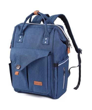 NEOtech Care Diaper Bag Backpack for Baby Girl/Boy Wide Opening Multifunctional Organization Pockets - Black/Gray/Blue