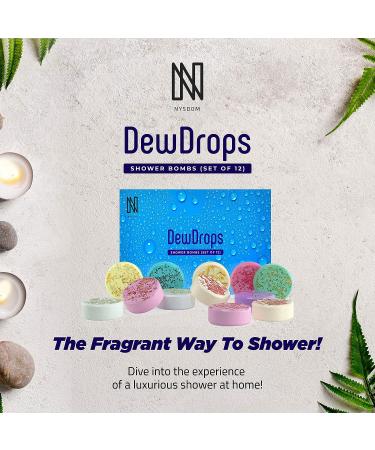 DewDrops Set of 12 Aromatherapy Shower Bombs - Essential Oil Steamers for Home Spa - Vaporizing Shower Tablets for Mom and Wife - Buy Online on GoSupps.com