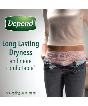 Depend Fit-Flex Women's Incontinence Underwear, Disposable, Maximum Absorbency, Medium, Blush - 76 Count - Buy Online on GoSupps.com
