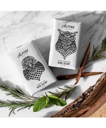 Alpine Provisions Vegan Bar Soap Variety Pack - Cedar + Sandalwood, Rosemary + Mint - 5 oz each - Plastic-free Packaging - Buy Online on GoSupps.com
