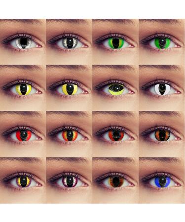 Buy Gray White Cat Eye Halloween Costume Contact Lenses - Soft Dragon Color Lenses (1 Pair) for International Shipping - Buy Online on GoSupps.com