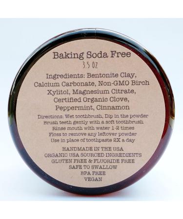 Organic Vegan Tooth Powder - Fluoride Free Baking Soda Free Cinnamon & Clove Flavor | 6 Month Supply - Buy Online on GoSupps.com