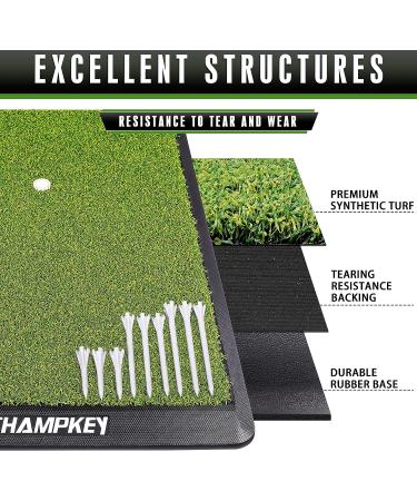 CHAMPKEY Alignment Guide Golf Practice Mat | Premium Fairway Hitting Mat for Indoor/Outdoor Training - M(13 x 17) - Buy Online on GoSupps.com