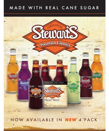 Stewarts Fountain Classic Soda 355ml Glass Bottles Orange'n Cream Soda 24 Count - Buy Online on GoSupps.com