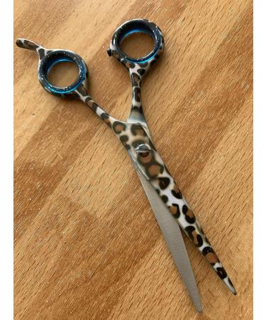 Professional Hair Cutting Scissors Shears Barber Salon Hairdressing Scissor Stainless Steel by ASM Instruments (5.5" Grey Leopard Super Cut) - Buy Online on GoSupps.com