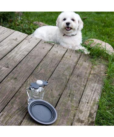 Prima Pets Collapsible Silicone Bowl for Dog & Cat + Bottle Holder - Small (1.5 Cups) - Grey - Buy Online on GoSupps.com