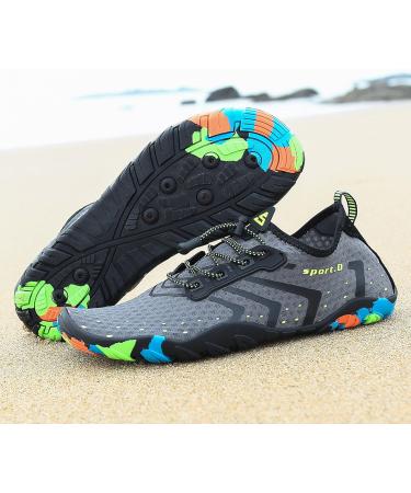SAGUARO Adult Bathing & Water Shoes - Aqua Beach Shoes for Men & Women - Gray Mesh Size 40 EU - Perfect for Swimming & Outdoor Activities - Buy Online on GoSupps.com
