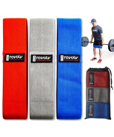 Fabric Resistance Bands - Perfect for Leg Glute and Hip Abductor Activation Exercises Squats and Deadlifts - Thick Heavy Duty Cloth Elastic Loop - for Men and Women (Set of 3)