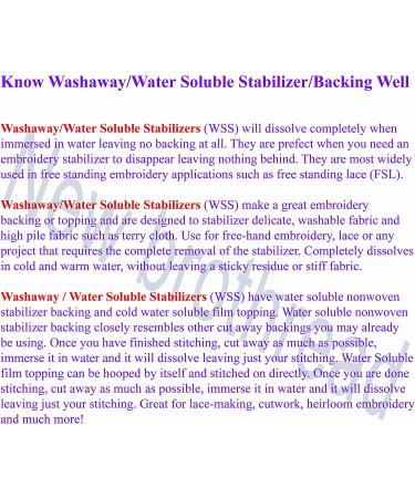 New brothread Wash Away Water Soluble Machine Embroidery Stabilizer Backing & Topping - Light Weight - 10 x 3 Yd Roll - Buy Online on GoSupps.com