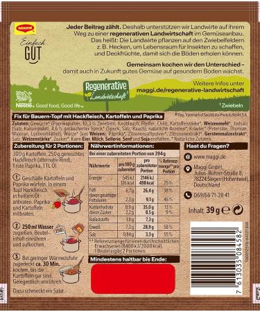 Buy MAGGI Fix for Farmer's Pot with Minced Meat - Natural Seasoning Mix for 2 Portions (39g) - International Shipping Available - Buy Online on GoSupps.com