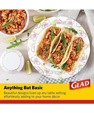 Glad Disposable Paper Plates | 8.5 Pink Flower Print | 50 Count Bulk Plates | Heavy Duty & Microwaveable | Soak & Cut Proof | Ideal for All Occasions - Buy Online on GoSupps.com