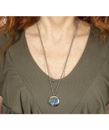 Wild Essentials 3 Necklace Set - Tree of Life & Flower of Life Aroma Diffuser Lockets | Stainless Steel Color Changing 24" Chains 36 Refill Pads | Perfect Essential Oil Jewelry for International Shipping - Buy Online on GoSupps.com