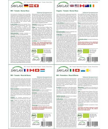 SAFLAX - ORGANIC - Tomato - Rose de Berne - 10 seeds - Solanum lycopersicum - Buy Online on GoSupps.com