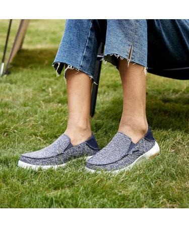 OrthoComfoot Women's Slip On Shoes with Arch Support - Plantar Fasciitis Loafers | Pain Relief Orthopedic Slippers - Light Blue, Size 8.5 W - Buy Online on GoSupps.com