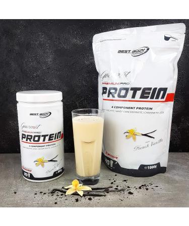Best Body Nutrition Gourmet Premium Pro Protein - French Vanilla 1kg | 4-Component Protein Shake: Caseinate Whey Concentrate Isolate & Egg Protein - International Shipping Available! - Buy Online on GoSupps.com