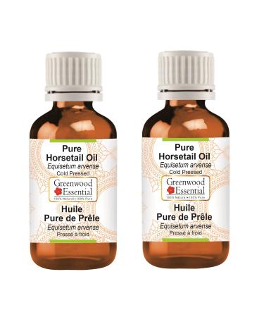 Greenwood Essential Pure Horsetail Oil (Equisetum arvense) Cold Pressed (Pack of Two) 100ml X 2 (6.76 oz)