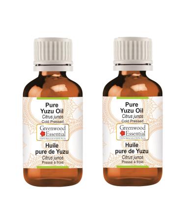 Greenwood Essential Pure Yuzu Oil (Citrus junos) Cold Pressed (Pack of Two) 100ml X 2 (6.76 oz)