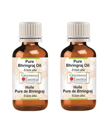 Greenwood essential natural Bhringraj oil (Eclipta Alba) Therapeutic quality for hair skin and aromatherapy (pack with two) 100ml x 2 (6.76 OZ) free of fragrances 100 ml (2 pack)
