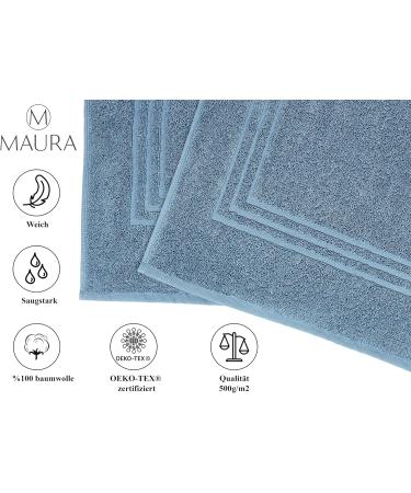 Buy Maurahome 2-Pack Blue Terry Bath Mats - 100% Cotton Slip-Resistant Quick-Drying Bathroom Rugs (50x70cm) - International Shipping Available - Buy Online on GoSupps.com