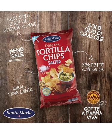  Santa Maria Santa Maria Salted Tortilla Chips 475g | Lightly Salted Corn Chips | Ideal for Serving with Mexican Fajita Burrito Quesadilla and Enchilada Red - Buy Online on GoSupps.com