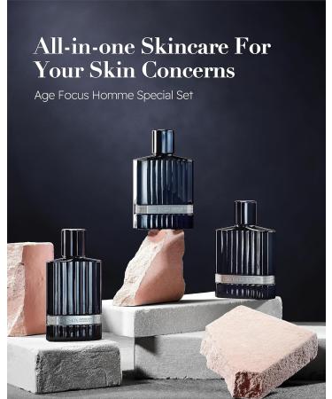ISA KNOX Age Focus Homme - Premium Skincare Gift Set for Even Skin Tone & Wrinkle Care | 12.2fl oz | Toner & Moisturizer with Niacinamide Adenosine | Korean Skincare - Buy Online on GoSupps.com