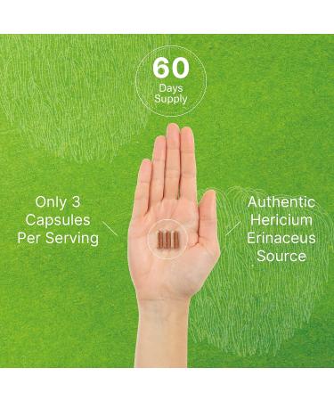 Lions Mane Mushroom Extract 2250mg | 180 Capsules Natural Nootropic with Fruiting Body & Mycelium | Rich in Polysaccharides | Non-GMO - Buy Online on GoSupps.com