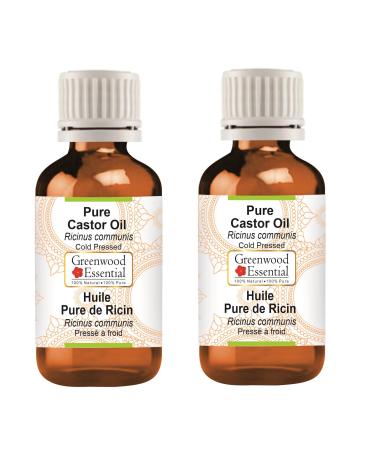 Greenwood Essential Natural Casting Oil (Ricinus Communis) Natural Pure Therapeutic Quality Cold -pressed (Pack of Two) 100ml X 2 (6.76 oz)