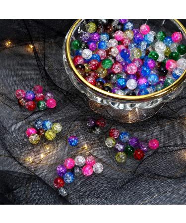 TOAOB 200pcs 8mm Crackle Glass Lampwork Beads - Mixed Color Spacer Beads for Jewelry Making - Buy Online on GoSupps.com