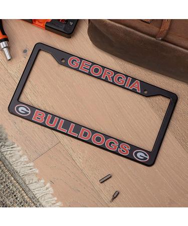 Georgia Bulldogs License Plate Frame Cover Black Slim Design 12.25 x 6.25 | EliteAuto3K Perfect Gift for Sports Fans - Buy Online on GoSupps.com