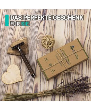 IQVITA Premium Bamboo Razor Plane for Women - Eco-Friendly Sustainable Wet Razor with 10 Blades - Zero Waste & Brown eBook Included - 1 Pack - Buy Online on GoSupps.com