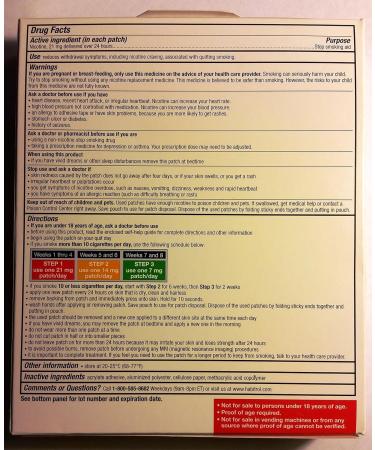 Rugby Nicotine Transdermal System Patch Step 1 - 21 mg (14 Patches) - Buy Online on GoSupps.com