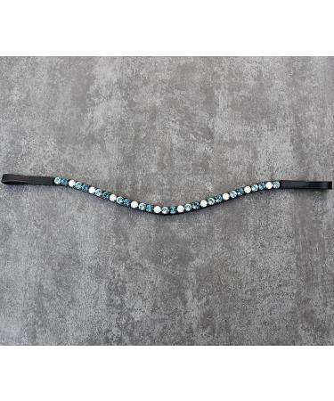 Happiness Hinge Horse - Turquoise Petrol & White (White Opal) Decor - Big Glitzer Chatons Hand-Sewn in Germany - Perfect Shetty Accessory - Buy Online on GoSupps.com