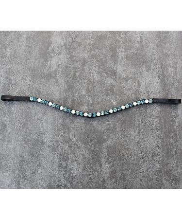 Buy Happiness Hinge Horse in Turquoise & White Opal - Large Glitter Chats with Silver Border - Hand-Sewn in Germany - KB Black Leather - Buy Online on GoSupps.com