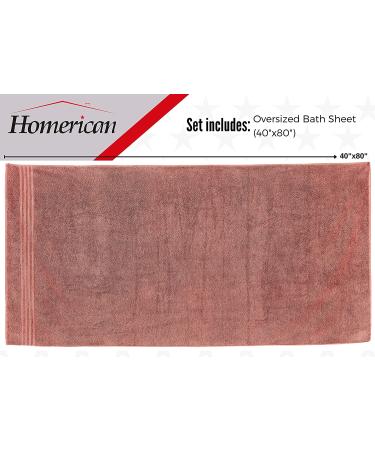 Homerican Oversized Turkish Bath Towel 40x80 - Fluffy & Soft 600 GSM Terracotta Towel - Quick Dry & Absorbent for Bathroom, Hotel, Spa - Machine-Washable - Buy Online on GoSupps.com