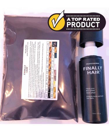Hair Building Fibers 50 Gram Refill Plus 4.1 oz Strong Fiber Lock Spray - Refill Your Existing Bottle. Finally Hair (Light Grey & Pepper + Strong Spray)