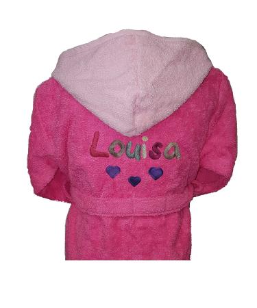 Children's bathrobe PERSONALIZED hearts with name 152/164 size 152/164 (1 pack)