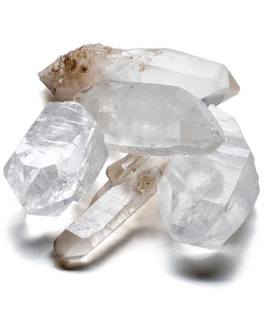 KALIFANO Quartz Points Bundle (500+ Carats) - Bulk High Energy Raw Lemurian Reiki Cuarzo Crystal Used for Clarity and Purpose - Information Card Included (Family Owned & Operated) Clear Quartz