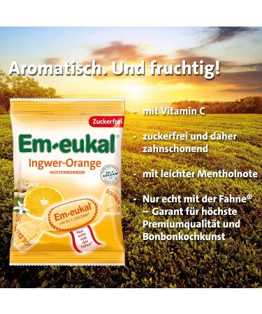 Em-eukal Sugar-Free Cough Drops Ginger-Orange 20x75g - International Shipping Available - Buy Online on GoSupps.com