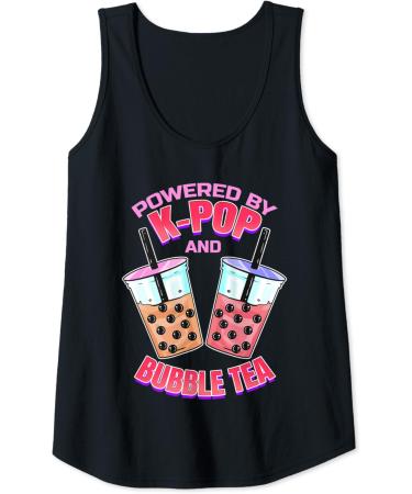 Womens Bubble Tea Boba K-POP Music Lover Korean Milk Anime Tank Top