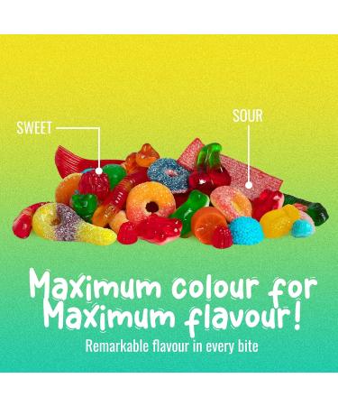 Sweet Sixteen Original Candy Classic Mix of Sweet and Sour-Coated Gummies 10 packs x 185g Peanut & Nut-Free Candies Soft Chewy and Always Fresh 185 g (Pack of 10) - Buy Online on GoSupps.com