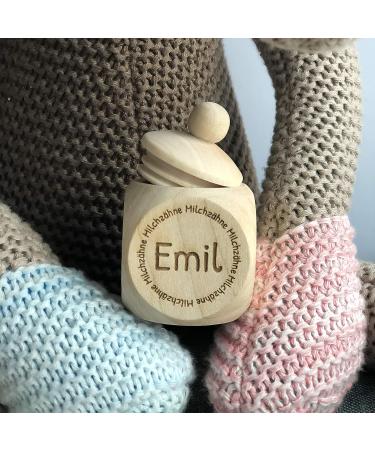 Personalized KATINGA Wooden Tooth Fairy Box for Milk Teeth - Engraved Curl Box 4x4x6cm - Buy Online on GoSupps.com