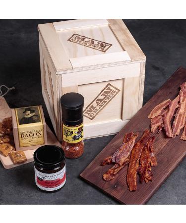 Bacon Crate: 5 Bacon-Flavored Snacks - Maple Bacon Jerky, Bacon Seasoning & More! Perfect Gifts for Men - Buy Online on GoSupps.com