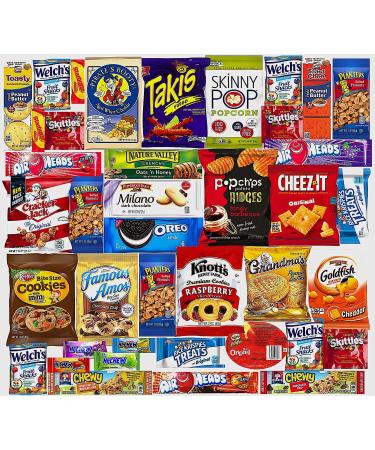 Ultimate Snacks Care Package Comes in Beautiful Gift Box- (40 count) Bulk Variety Sampler, Chips, Cookies, Bars, Candies, Nuts,, Great For Christmas, Office Meetings , Friends & Family, Military, College Students, New Year…