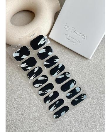 Taptap London Semi Cured Gel Nail Strips in Black Silver - Long-lasting and Easy to Apply - Buy Online on GoSupps.com