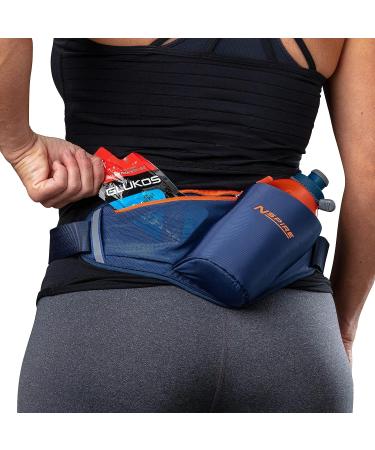 Nspire Hydration Waist Pack with 18oz Flask | Running Hiking Walking Camping Cycling | True Navy/Tigerlily - Buy Online on GoSupps.com