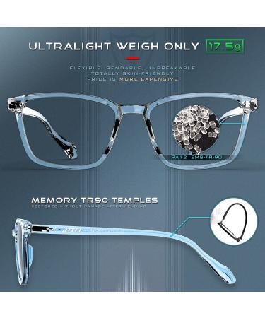 ATTCL Unisex Blue Light Filter Glasses - UV Protection No Prescription Needed - Computer Glasses M Bl5577 Transparent+Blue - Buy Online on GoSupps.com